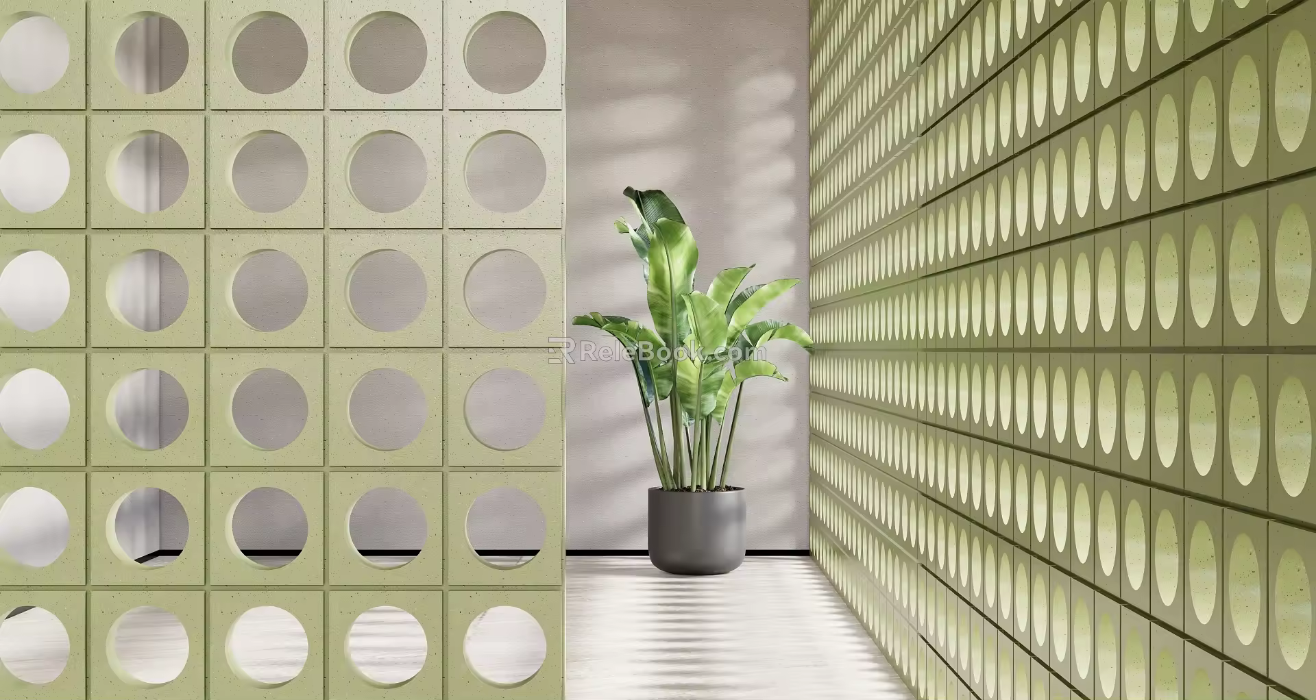 Silent Wind Cement Component Partition Cement Component Screen Silent Wind Cement Component Screen 3d model