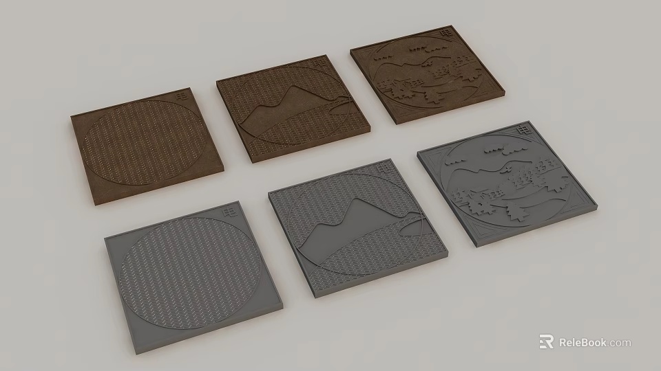 Road Infrastructure Pavement Mats With Square Design And Various Textured Patterns 3d model