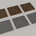 Road Infrastructure Pavement Mats With Square Design And Various Textured Patterns 3d model