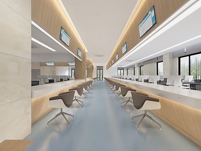 Modern Hall Service Center Front Desk 3d model