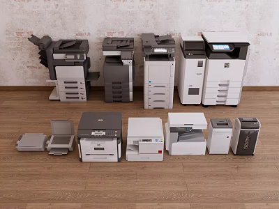 Diverse Collection Of Office Appliances Featuring Printers And Copiers For Office Use 3d model