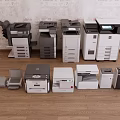 Diverse Collection Of Office Appliances Featuring Printers And Copiers For Office Use
