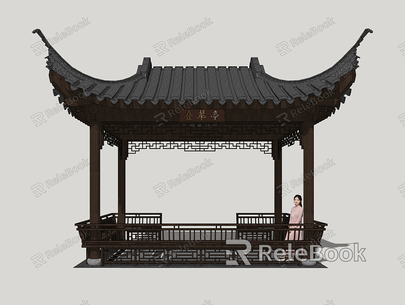 Chinese style pavilion classical pavilion model