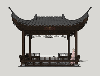 Chinese style pavilion classical pavilion 3d model