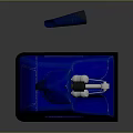 Blue Robot Character With Mechanical Arm And Stable Base Structure