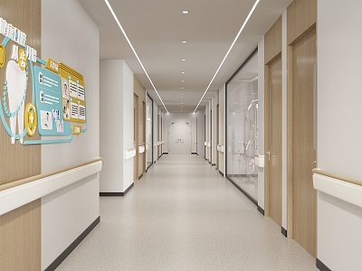 Hospital Aisle Corridor Stomatology Dental Hospital Children's Stomatology Hospital Hall Modern Hospital model