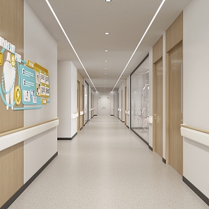 Hospital Aisle Corridor Stomatology Dental Hospital Children's Stomatology Hospital Hall Modern Hospital 3d model