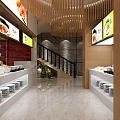 Modern Chinese Hotpot Restaurant Interior With Wooden Decor Green Plants And Warm Lighting