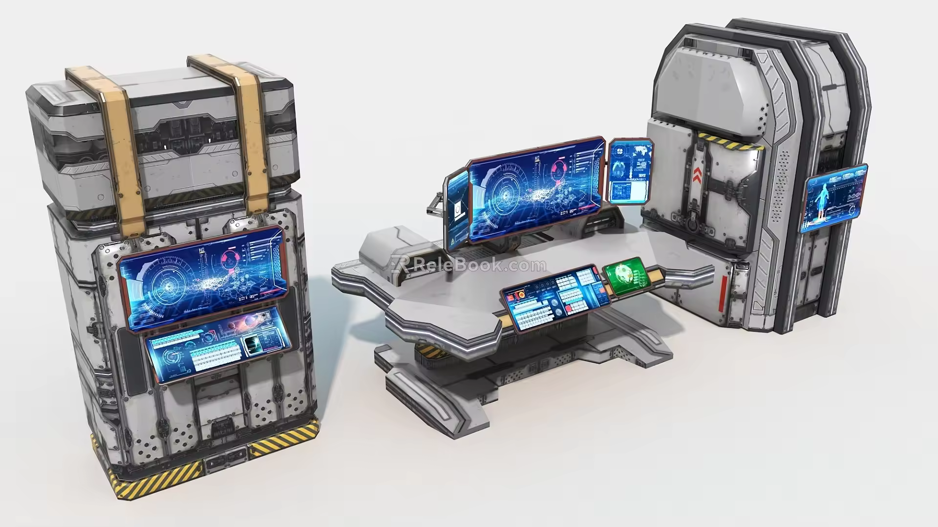 Space console computer desk host equipment technology equipment concentrated energy reactor industrial machinery 3d model