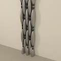 Vertical Wall Decor With Interlocking Metal Elements And Modern Minimalist Design