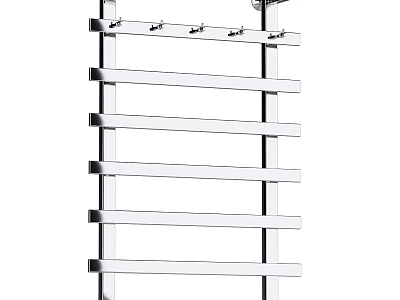 Wall Mounted Stainless Steel Bathroom Cabinet Rack With Multiple Bars For Towel Storage 3d model