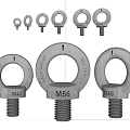 Various Sizes Metal Eye Bolts With Threaded Shanks And Ring Heads