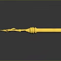 Golden Decorative Key With Intricate Floral Design On Shiny Black Surface