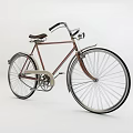 Vintage Bicycle With Classic Design Brown Frame Black Handlebars Large Wheels And Headlight