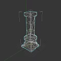 White Landscape Column With Minimalist Design And Sturdy Pedestal Base