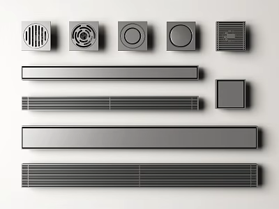 Various Ventilation Grilles and Air Vents with Different Shapes and Designs 3d model