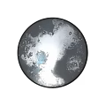 Round Black Frame Mirror With Abstract Ink Splatter Art Design