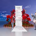 Popular Romantic Photo Check-in Spot With Large Red Roses And Love Theme Sign