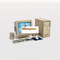 Vintage Desktop Computer With Windows 95 Monitor Tower Keyboard Mouse And Speakers