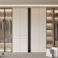 Modern Wardrobe Interior Design With Glass Doors Hanging Rails And LED Lighting