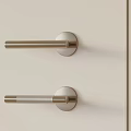 Two Modern Metal Door Handles With Sleek Bar Design For Interior Doors