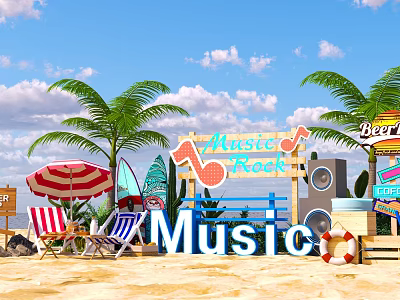 Modern Meichen Beach Music Party 3d model