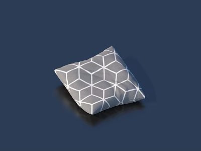 Modern Gray Decorative Pillow With Geometric Hexagon Pattern For Home Decor 3d model