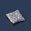 Modern Gray Decorative Pillow With Geometric Hexagon Pattern For Home Decor