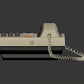Classic White Retro Landline Phone Featuring Digital Keypad Display Screen And Coiled Cord