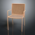 Modern Light Colored Furniture Chair With Woven Back Seat And Armrest Frame