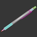Silver Metal Mechanical Pencil With Red Top Textured Body And Clip