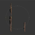 Rustic Wooden Scene Components With Fence Shelf Bench And Natural Brown Wood Structures