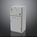 White Double Door Electric Refrigerator With Colorful Magnets For Home Kitchen
