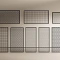 Modern Room Dividers With Metal Frames And Various Grid Patterns 3d model