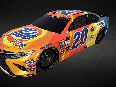 Colorful Racing Car With Sponsor Logos And Number 20 3d model