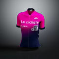Pink And Blue Gradient Cycling Jersey With Le Ciclista In Pink Text And Bicycle Graphic