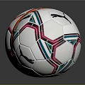 Colorful Soccer Balls With Red White Orange And Blue Patterns On Reflective Background