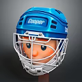 Blue Cooper Kids Helmet With Cartoon Face Design And Safety Cage Grill