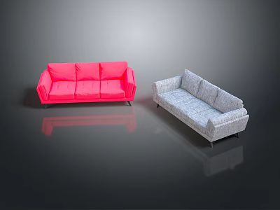 Modern Pink And Grey Sofa Furniture With Contemporary Design In Stylish 3d model