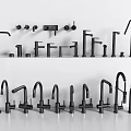 Black Faucets Collection With Various Designs And Styles On 3d model