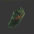 Black And Red Sports Sneakers With Flame Pattern Air Cushion And Rubber Sole