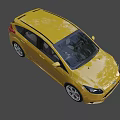 Yellow Ford Focus Hatchback With Sporty Exterior Design And Alloy Wheels