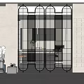 Modern partition glass screen partition 3d model