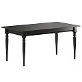 Elegant Black Solid Wooden Dining Table With Retro Turned Legs For Home Dining Space