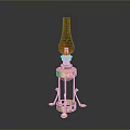 Vintage Lighting Combination With Brass Base And Elegant Glass Shade Design