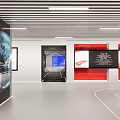 Modern Exhibition Hall Interior With Large Display Screens And Information Panels