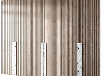 Modern Wooden Chest of Drawers With Vertical Stripes And Marble Drawer Fronts 3d model
