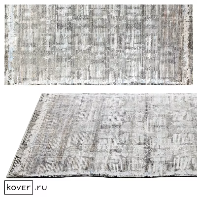 Modern Gray Square Rug With Textured Pattern For Living Room Decor 3d model