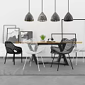Modern Dining Table and Chair Combination Leisure Table and Chair Combination 3d model