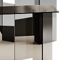 Modern Geometric Black Glass Console Table With Reflective Layered Structure Design 3d model